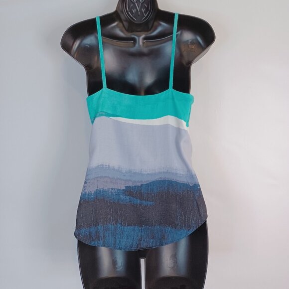 Rachel Roy Women's Tank Top Blue Sz S Layer V Neck Coastal Nautical Maritime - Picture 7 of 14